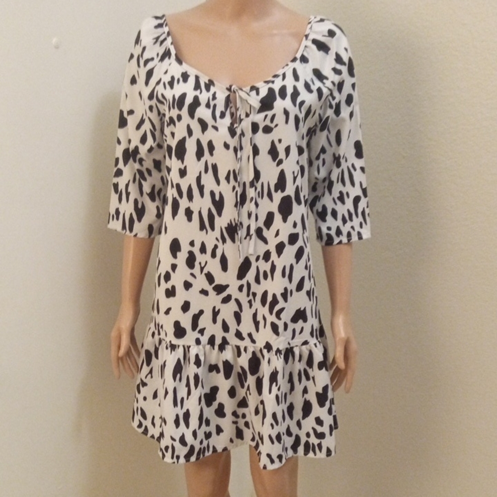Black and White Animal Print Dress